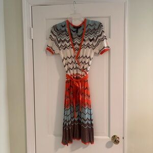 Chevron Patterned Wrap Dress